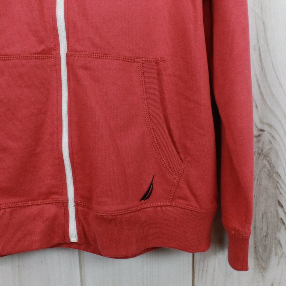 Nautica Orange Sailing Patch Full Zip Cotton Hooded Pullover Jacket Size M - Picture 5 of 13